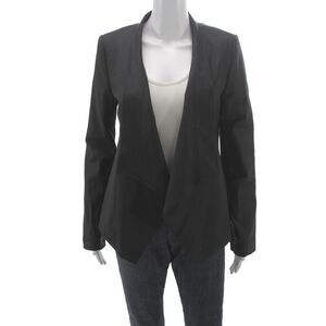 BCBG Max Azria Women Basic Jacket Black Wool Button Size M